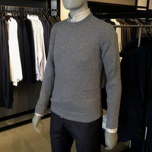 Theory Dermont MJ Cashwool Gray Heather Merino Wool Pullover Sweater